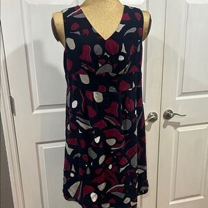 George Women's Midi Dress - Black and Red Abstract